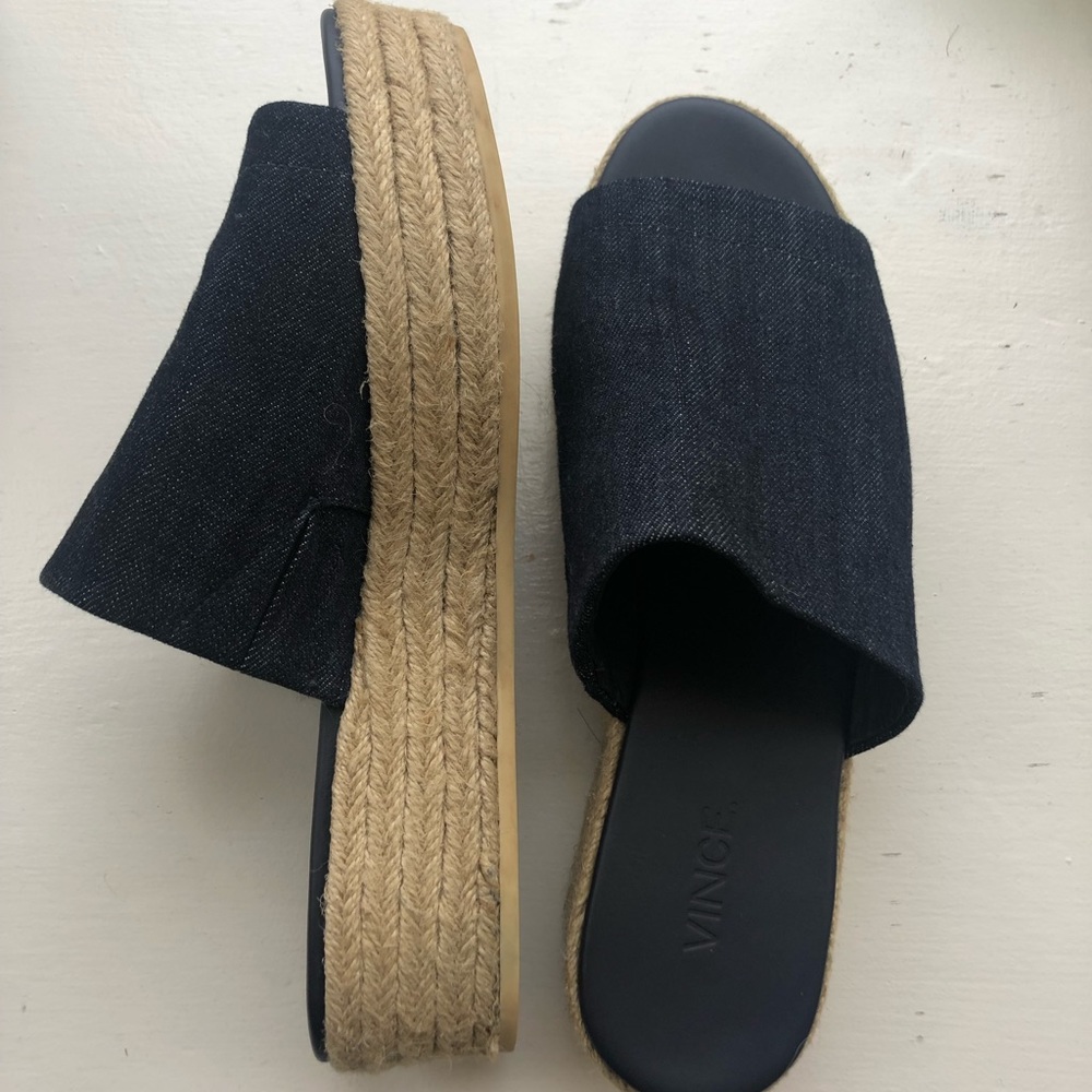 Vince Denim Platform Espadrilles